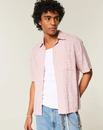 Boxy shirt met korte mouwen en zakken