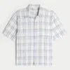 Boxy shirt met korte mouwen en zakken