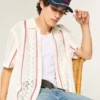 Boxy shirt met korte mouwen in haakstijl Boxy shirt met korte mouwen in haakstijl