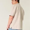 Boxy shirt met korte mouwen in haakstijl