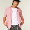 Boxy shirt met korte mouwen van linnenmix