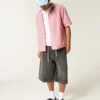 Boxy shirt met korte mouwen van linnenmix