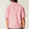 Boxy shirt met korte mouwen van linnenmix