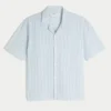 Boxy shirt met korte mouwen van linnenmix