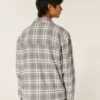 Boxy thermisch gevoerd flanellen shirt