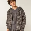 Boxy thermisch gevoerde camouflage hoodie met ritssluiting Boxy thermisch gevoerde camouflage hoodie met ritssluiting