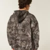Boxy thermisch gevoerde camouflage hoodie met ritssluiting Boxy thermisch gevoerde camouflage hoodie met ritssluiting