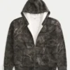 Boxy thermisch gevoerde camouflage hoodie met ritssluiting Boxy thermisch gevoerde camouflage hoodie met ritssluiting