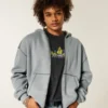 Boxy thermisch gevoerde hoodie met ritssluiting Boxy thermisch gevoerde hoodie met ritssluiting