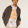 Boxy thermisch gevoerde hoodie met ritssluiting Boxy thermisch gevoerde hoodie met ritssluiting