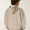 Boxy thermisch gevoerde hoodie met ritssluiting Boxy thermisch gevoerde hoodie met ritssluiting