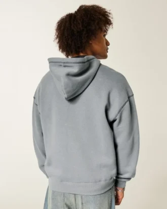 Boxy thermisch gevoerde hoodie met ritssluiting
