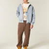 Boxy thermisch gevoerde hoodie met ritssluiting Boxy thermisch gevoerde hoodie met ritssluiting