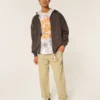 Boxy thermisch gevoerde hoodie met ritssluiting Boxy thermisch gevoerde hoodie met ritssluiting