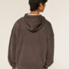 Boxy thermisch gevoerde hoodie met ritssluiting Boxy thermisch gevoerde hoodie met ritssluiting