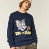 Boxy Tom en Jerry Graphic Crew Sweater Boxy Tom en Jerry Graphic Crew Sweater