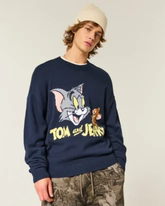 Boxy Tom en Jerry Graphic Crew Sweater Boxy Tom en Jerry Graphic Crew Sweater
