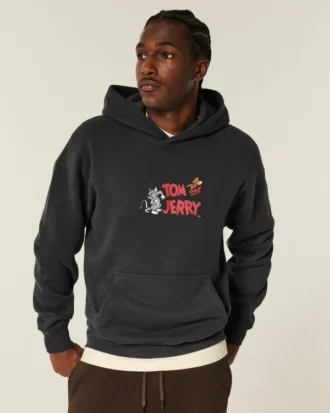 Boxy Tom en Jerry hoodie met print
