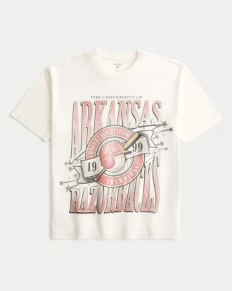 Boxy University of Arkansas Razorbacks T-shirt met print