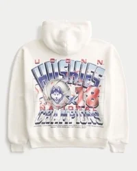 Boxy University of Connecticut Huskies grafische hoodie