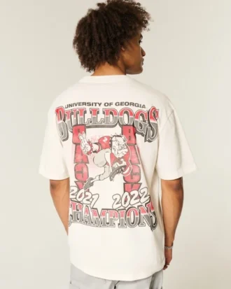 Boxy University of Georgia Bulldogs T-shirt met print