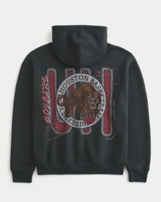 Boxy University of Houston Cougars basketbal hoodie met print