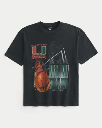 Boxy University of Miami Hurricanes T-shirt met print