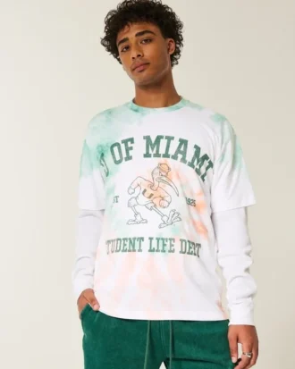 Boxy University of Miami Hurricanes T-shirt met print