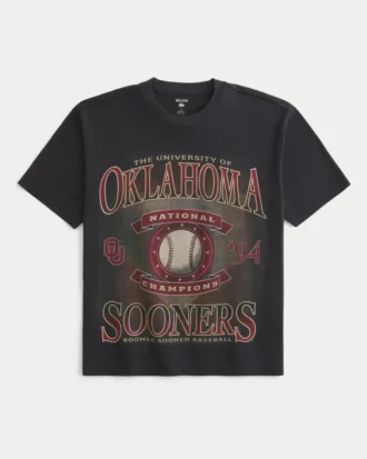 Boxy University of Oklahoma Sooners T-shirt met print