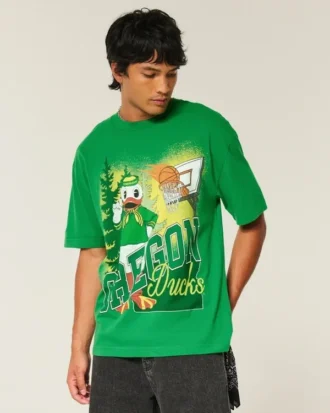Boxy University of Oregon Ducks T-shirt met opdruk