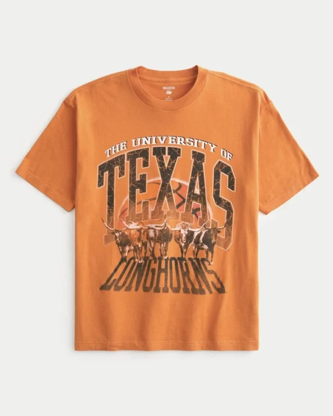 Boxy University of Texas Longhorns T-shirt met opdruk Boxy University of Texas Longhorns T-shirt met opdruk