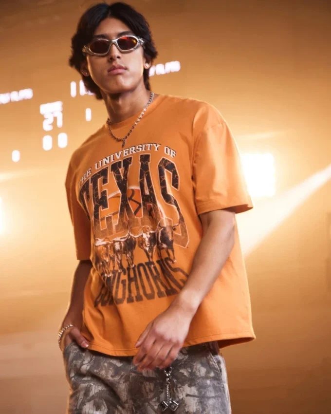 Boxy University of Texas Longhorns T-shirt met opdruk Boxy University of Texas Longhorns T-shirt met opdruk