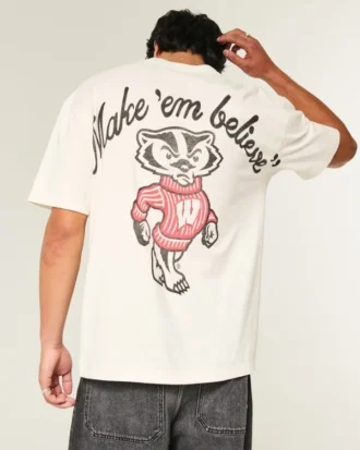 Boxy University of Wisconsin Badgers T-shirt met print