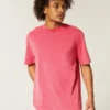 Boxy Washed Heavyweight T-shirt met ronde hals