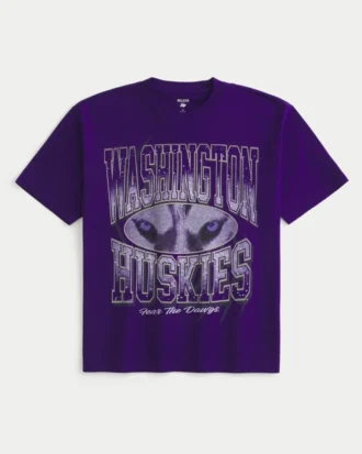 Boxy Washington Huskies T-shirt met print