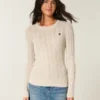 Cable-Knit Heart Crew Sweater Cable-Knit Heart Crew Sweater