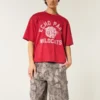 Camo baggy denim schildersshort