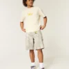 Camo baggy denim short