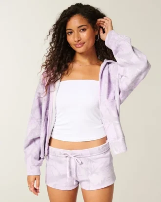 Camo fleece minishort