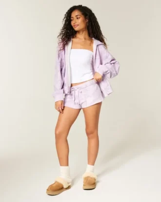 Camo fleece minishort