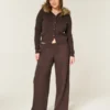 Cardigan met capuchon en nepbontrand