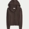 Cardigan met capuchon en nepbontrand