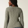 Cardigan met ronde hals en oogjes Cardigan met ronde hals en oogjes
