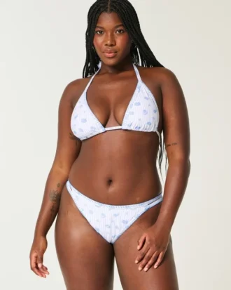 Cheekiest bikinibroekje met hoge pijpjes en geborduurde stiksels