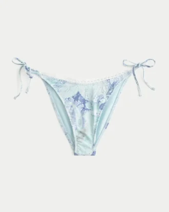 Cheeky bikinibroekje met haakwerkachtige rand en strikbandjes aan de zijkant