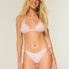 Cheeky bikinibroekje met pailletten, gehaakte stijl en strikbandjes aan de zijkant