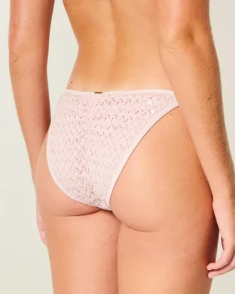 Cheeky bikinibroekje met pailletten, gehaakte stijl en strikbandjes aan de zijkant