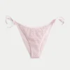 Cheeky bikinibroekje met pailletten, gehaakte stijl en strikbandjes aan de zijkant