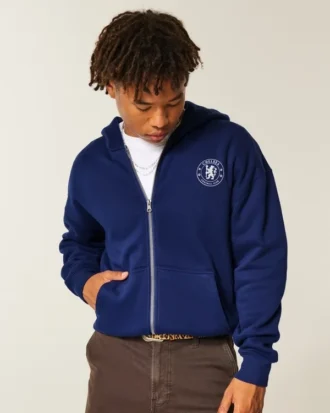 Chelsea Football Club Graphic Zip-Up Hoodie