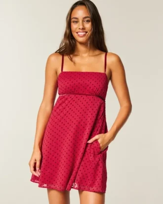 Chiffon babydoll mini-jurk
